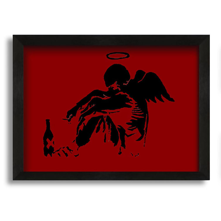 Bloomsbury Market Fallen Angel Red Picture Frame Painting on Canvas